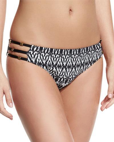 Tribal Dream Strappy Swim Bottom, Black