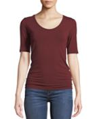 Scoop-neck Elbow-sleeve Tee