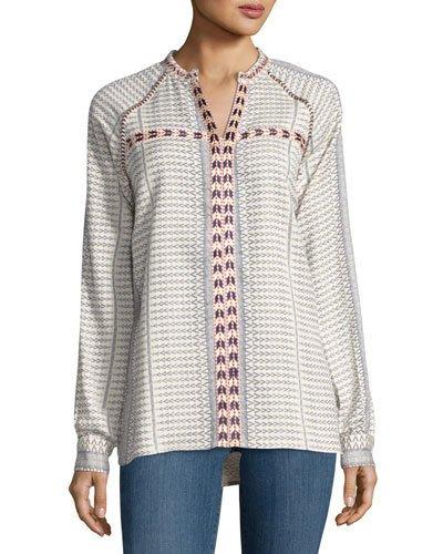 Wyatt Contrast-trim Tunic, Neutral