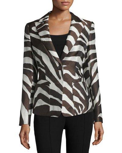 Peak-lapel One-button Jacket,