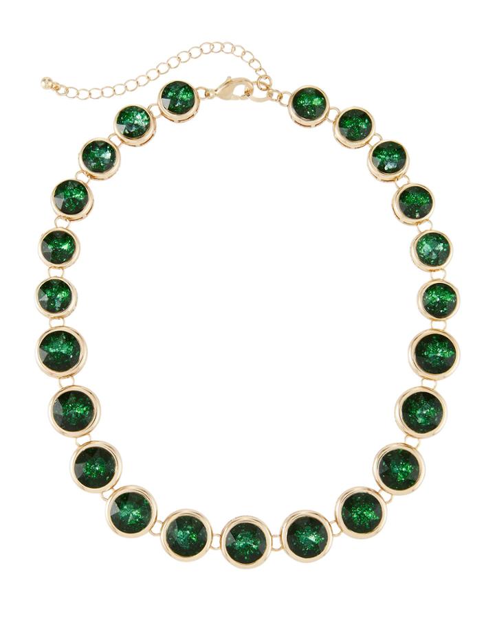 Single-strand Stone Necklace, Green