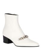 Leather Chain Ankle Booties