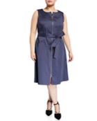 Karizza Sleeveless Dress With Zip Front