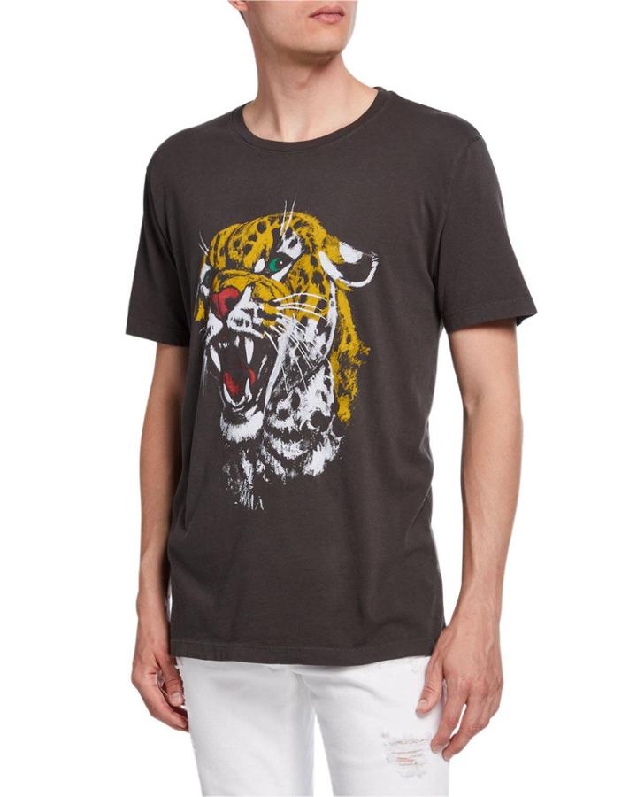 Tiger Graphic Short-sleeve Cotton T-shirt