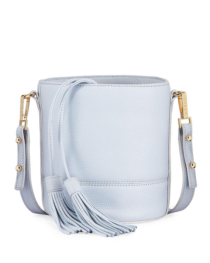 Astor Leather Drawstring Bucket Bag With Tassels