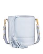 Astor Leather Drawstring Bucket Bag With Tassels