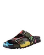 Men's Camo Leather Double-buckle Sandal,