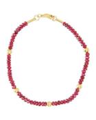 Beaded Yellow Gold & Ruby Bracelet