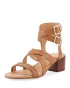Glynda Crisscross City Sandal, Dark Brown