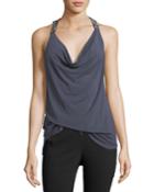 Lost Love Cowl-neck Beaded Tank Top