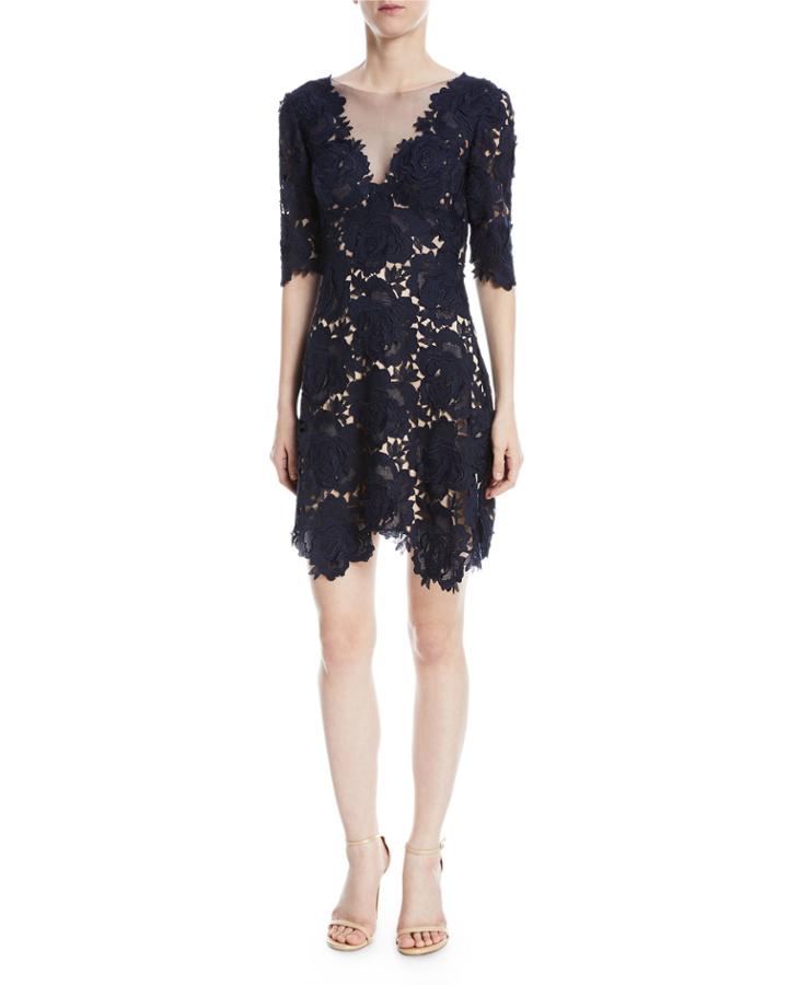 Kaya Rose Lace Mini Cocktail Dress