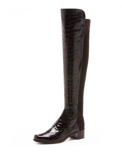 Reserve Crocodile-embossed Back-stretch Boot, Brofia