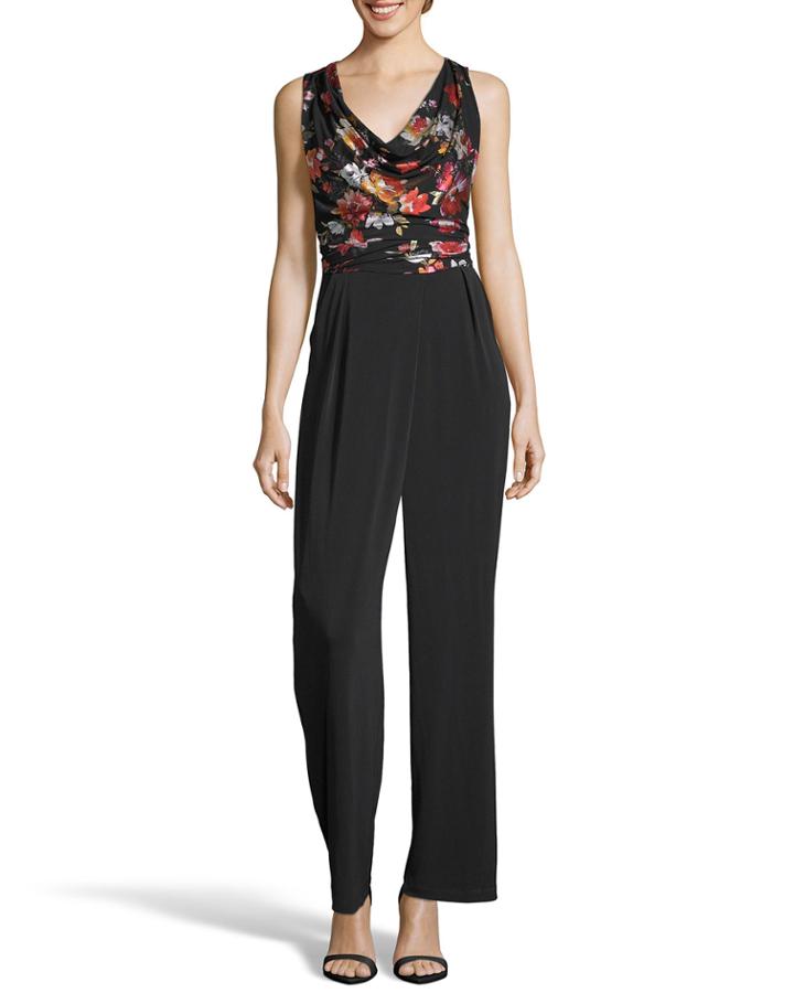Floral Mesh Sleeveless Jumpsuit