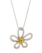 18k Jasmine Diamond & Yellow Sapphire Pendant Necklace