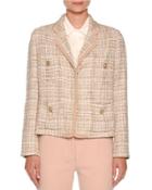 Tweed Four-pocket Jacket, Taupe