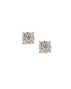 14k White Gold Multi-diamond Stud Earrings,