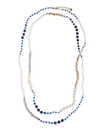 Long Beaded Rope Necklace,
