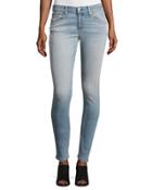 Distressed Faded Denim Capris Jeans, Hanover