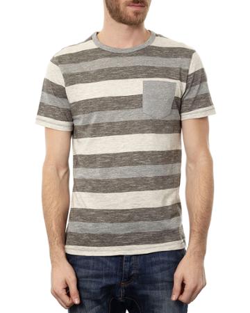 Men's Colorblock Stripe Short-sleeve Tee W/ Patch Pocket