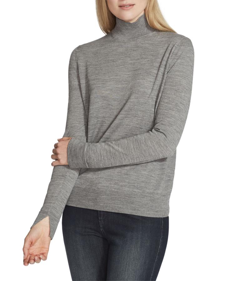 Fine-gauge Merino Wool Split-collar