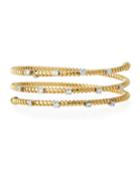 14k Yellow Gold Three-row Diamond Bangle.