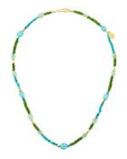Single-strand Stone Necklace, Blue/green