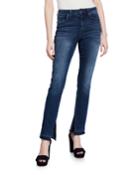 High-rise Slim Straight Slit-cuff Jeans