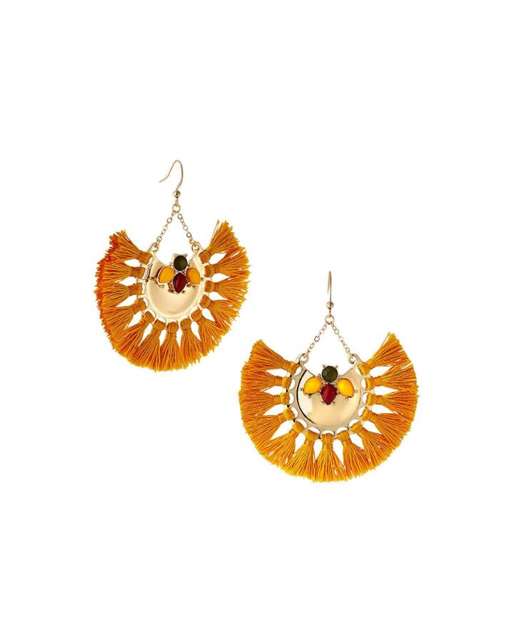 Embellished Fan Drop Earrings,