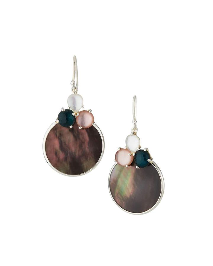 Wonderland Overlapping Shell & 3-stone Earrings In