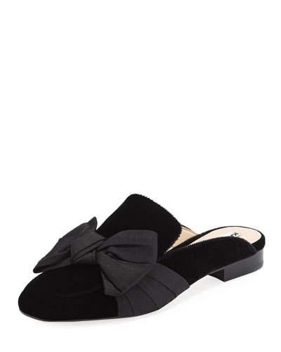 Odetta 2 Velvet Bow Flat