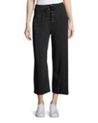 Kyle Lace-front Cropped Gaucho Pants