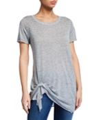 Washed Jersey Faux-knotted Tee