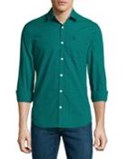 Penguin Long-sleeve Classic-fit Poplin Shirt W/gingham Print, Sycamore, Men's,
