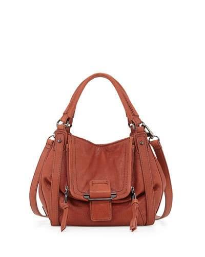 Jonnie Mini Leather Tote Bag, Rust
