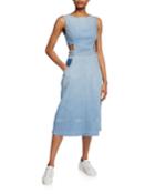 The Braided Nightfall Sleeveless Denim Cutout Dress
