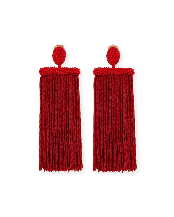 Silk Tassel Waterfall Clip-on Earrings
