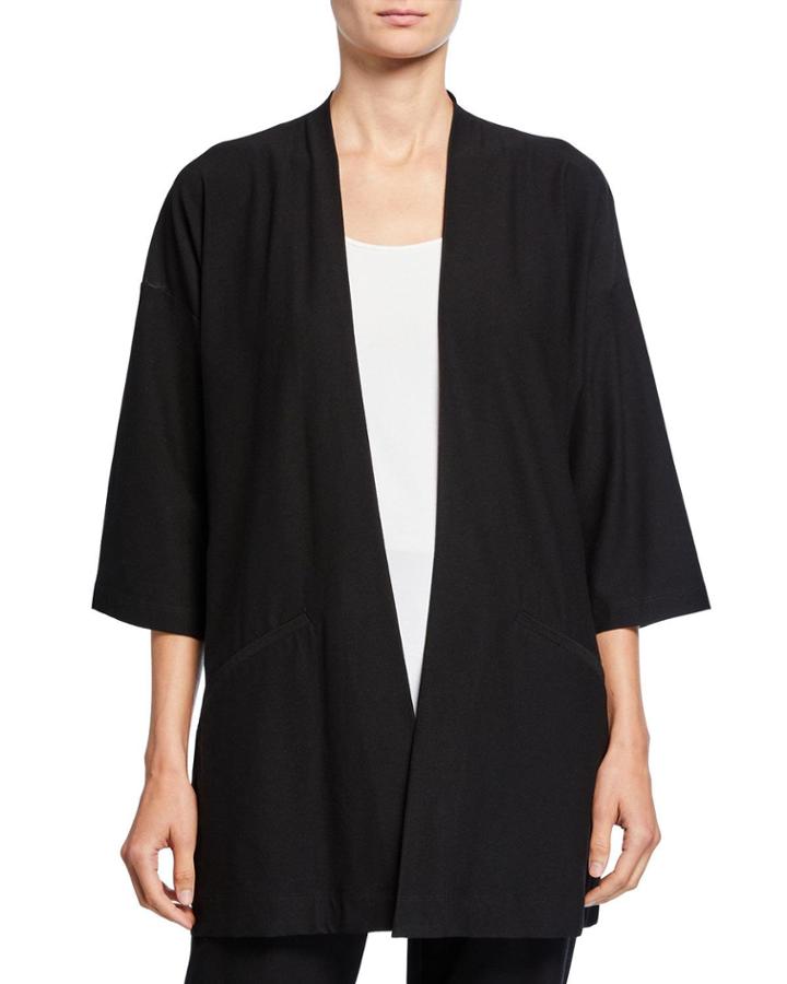 Petite Washed Crepe Kimono Jacket