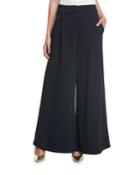 Mid-rise Wide-leg Chevron Knit Jacquard Pants