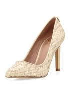 Catalina Woven Leather Pump, Porcelain