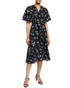 Everly Floral-print Midi Dress With