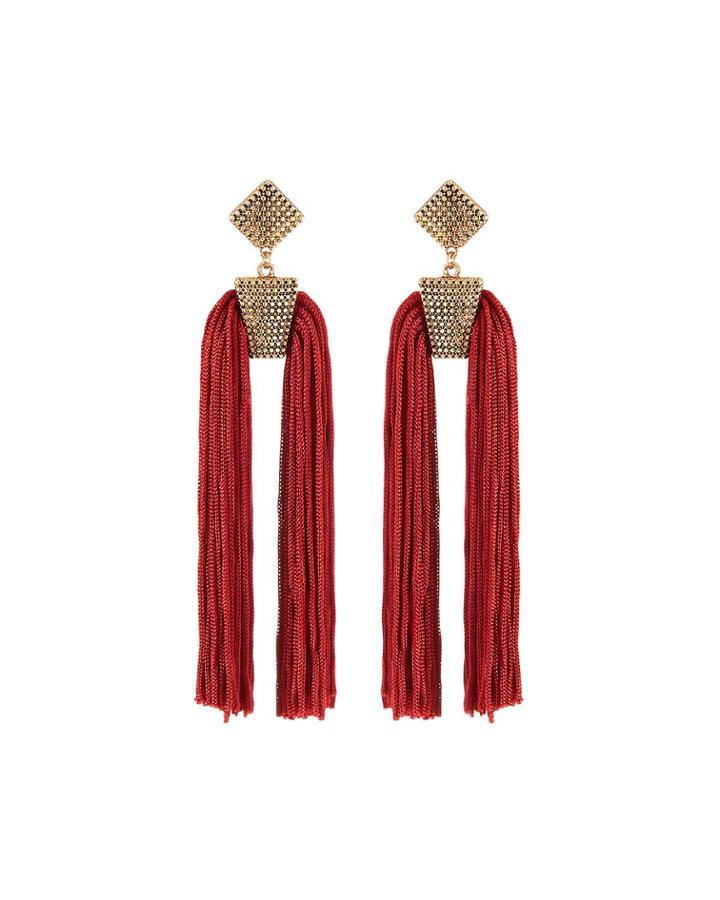 Double Tassel-drop Earrings