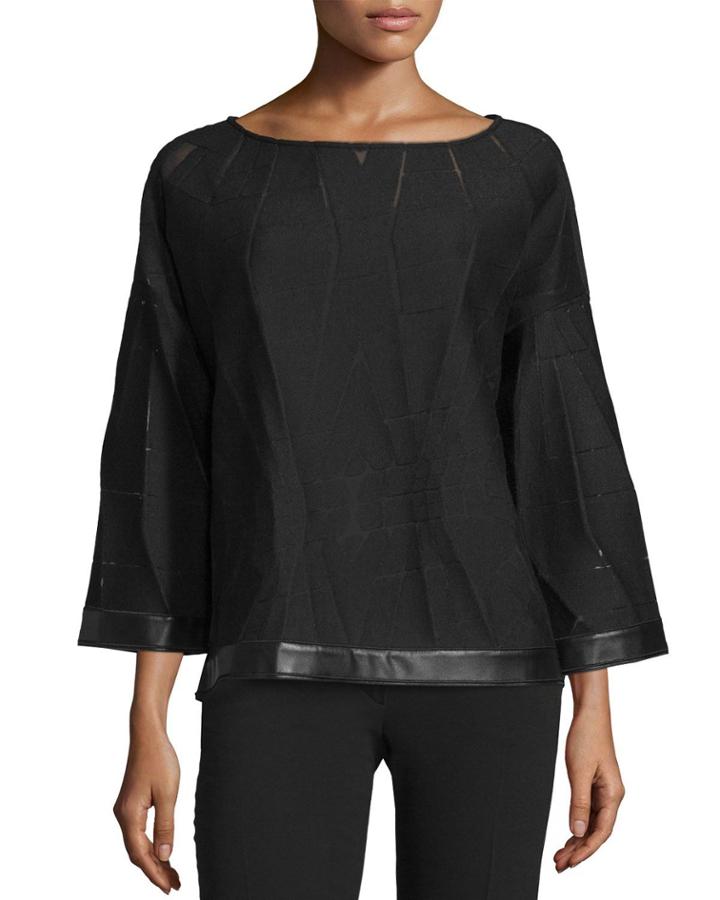 Relaxed Patterned Cropped Blouse