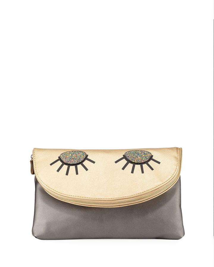 Lola Glitter Eyes Flap Clutch Bag