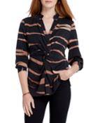 Abstract Animal Print Twist-front Top