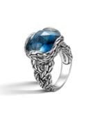 Classic Chain Braided London Blue Topaz Ring,