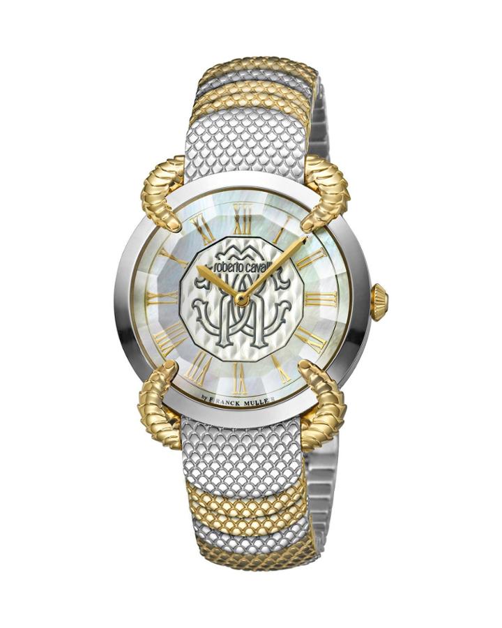 34mm Snake Watch W/ Bracelet Strap, Gold/steel
