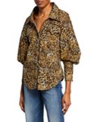 Leopard-print Poplin Oversize