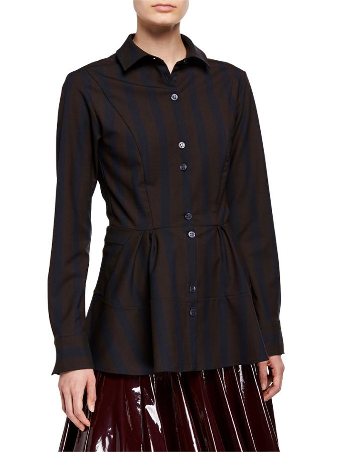 April Striped Button-down