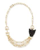 Crystal Panther Multi-strand Necklace