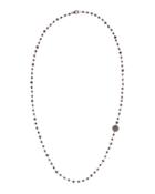 Long Beaded Black Spinel Necklace